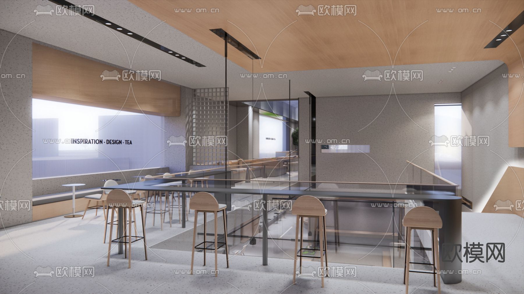 现代奶茶店su模型下载（渲染图4）