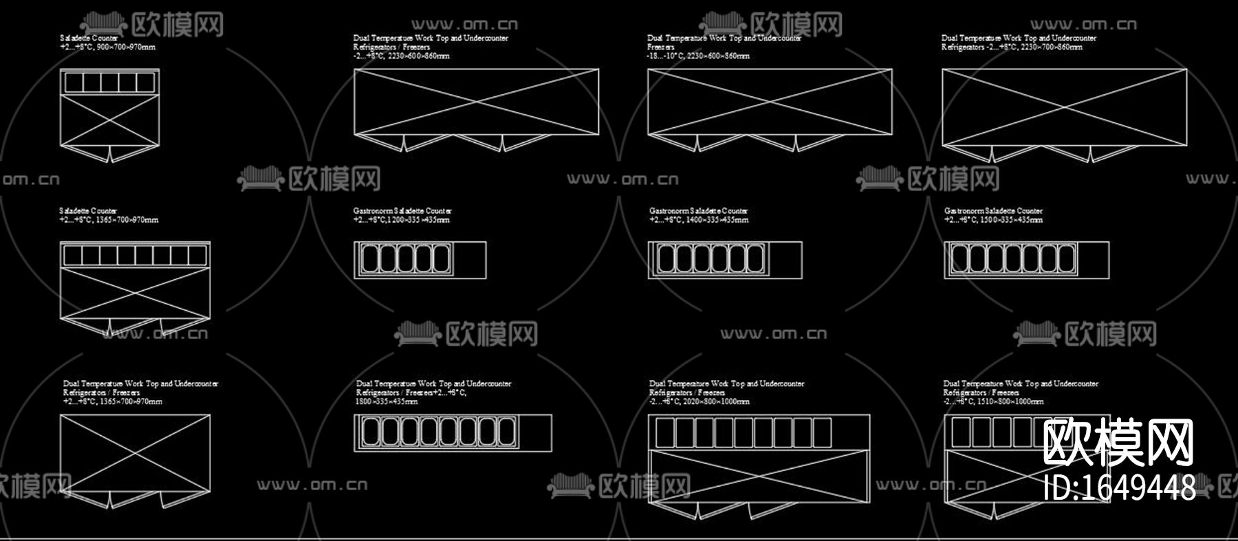 商用制冷设备cad图库下载（渲染图4）
