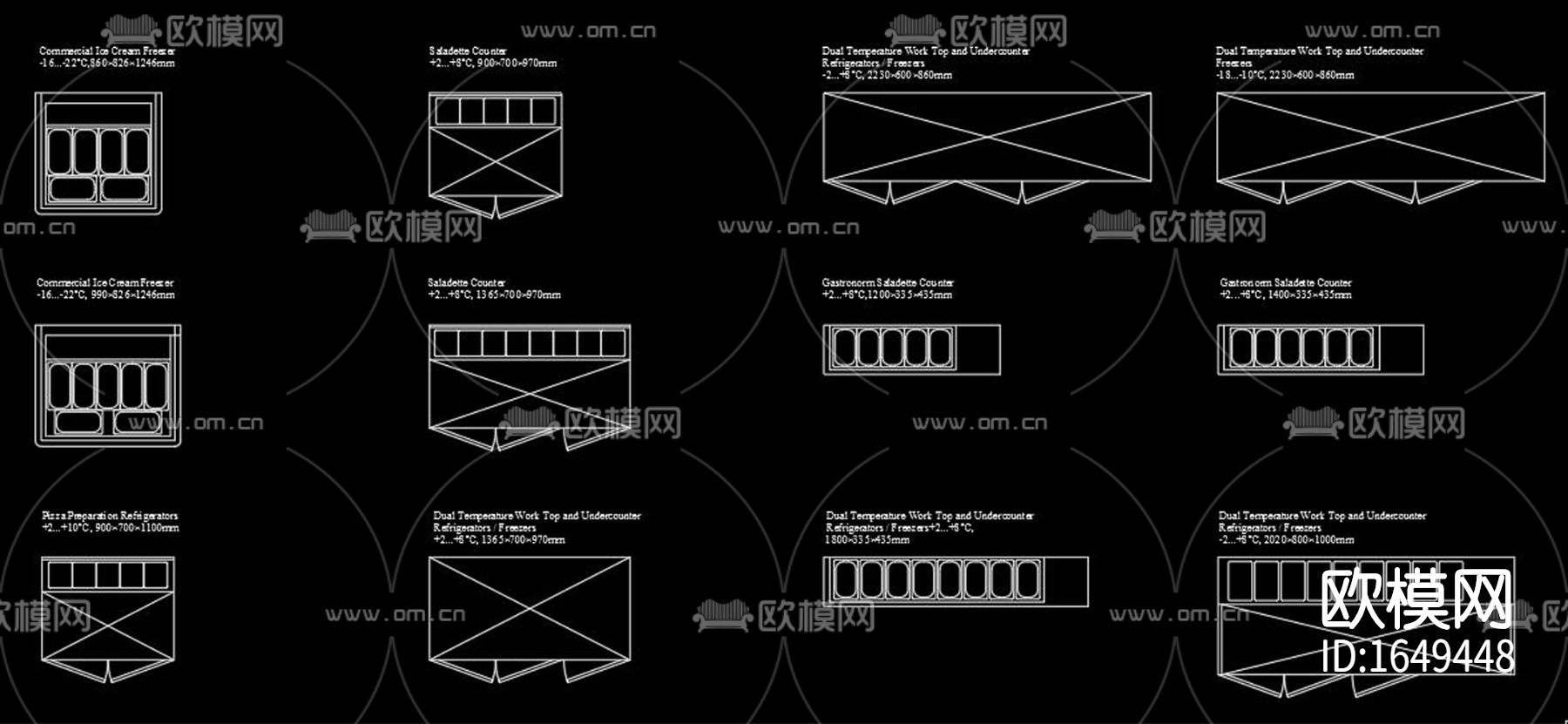 商用制冷设备cad图库下载（渲染图6）