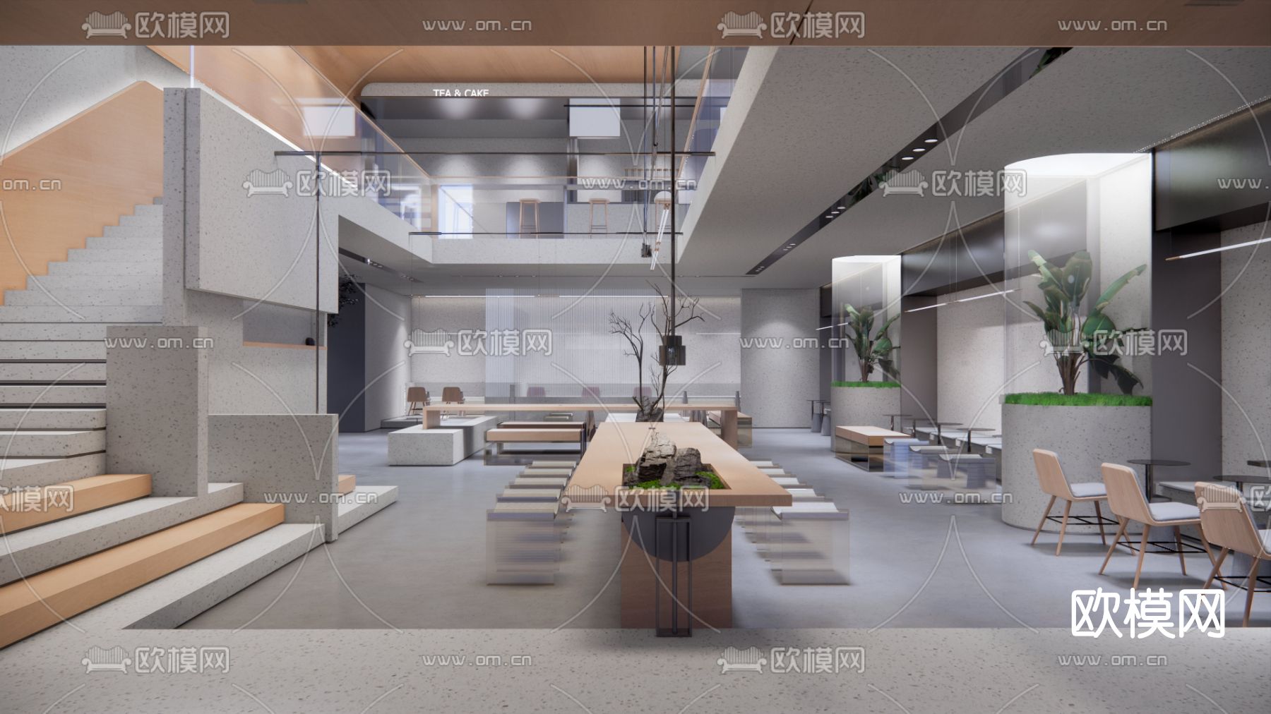 现代奶茶店su模型下载（渲染图1）