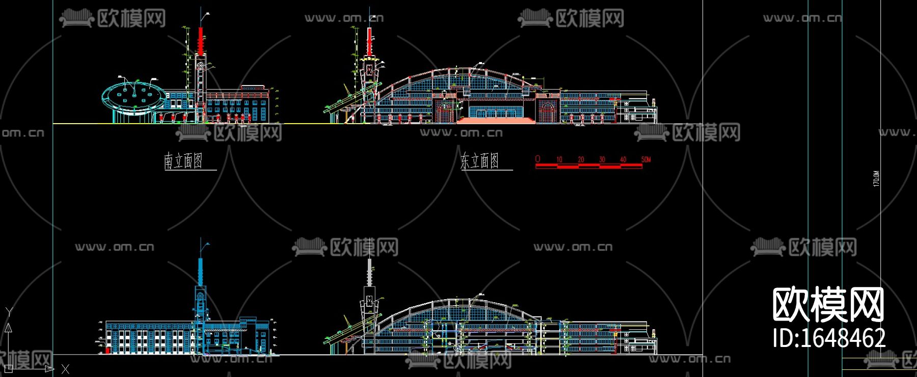 学校cad施工图下载（渲染图1）