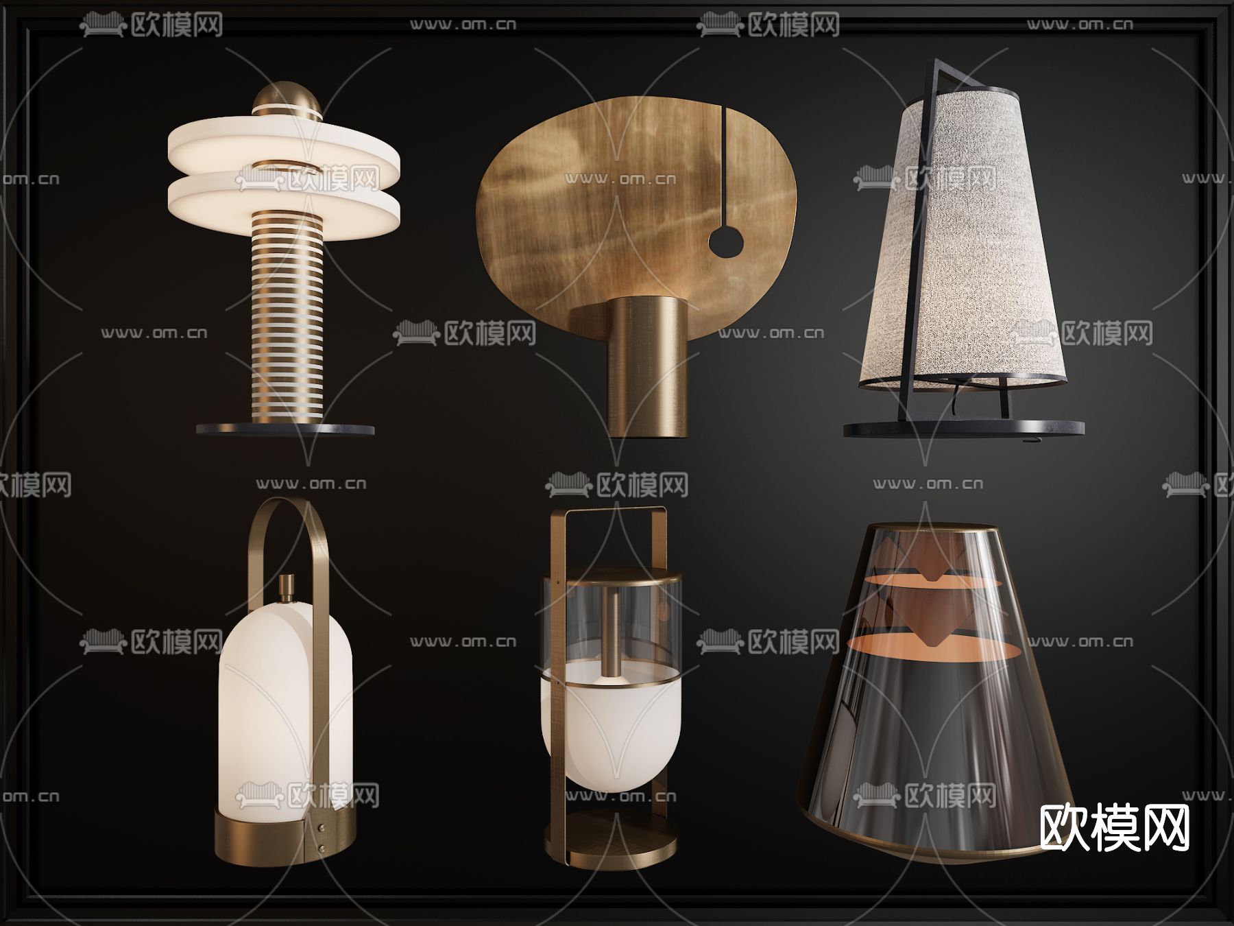 现代轻奢台灯3d模型下载