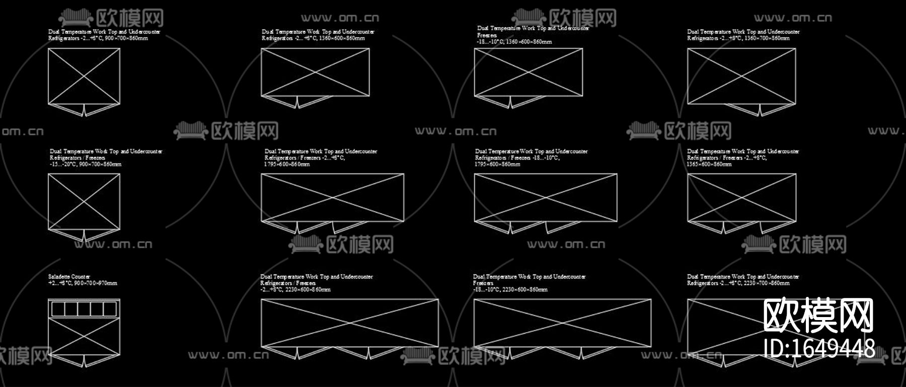 商用制冷设备cad图库下载（渲染图2）