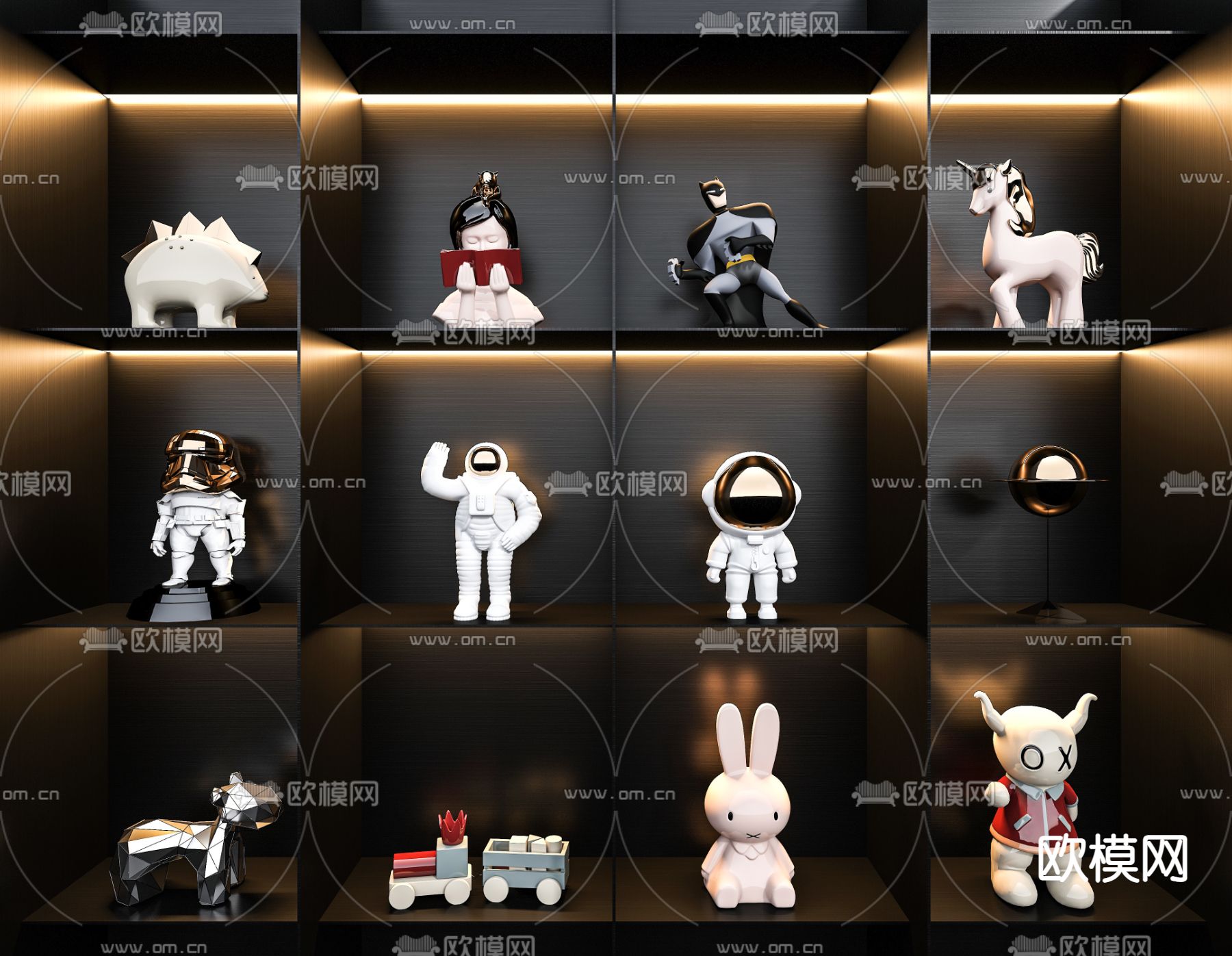 现代玩具公仔摆件3d模型