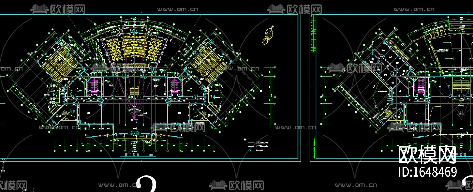 学校教学楼cad施工图下载（渲染图3）