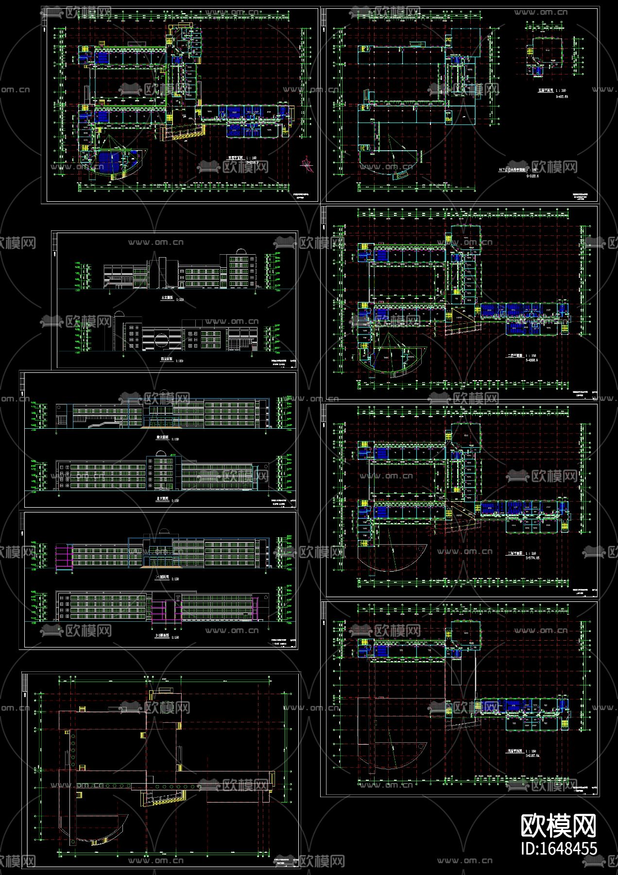 学校全套建筑cad施工图下载