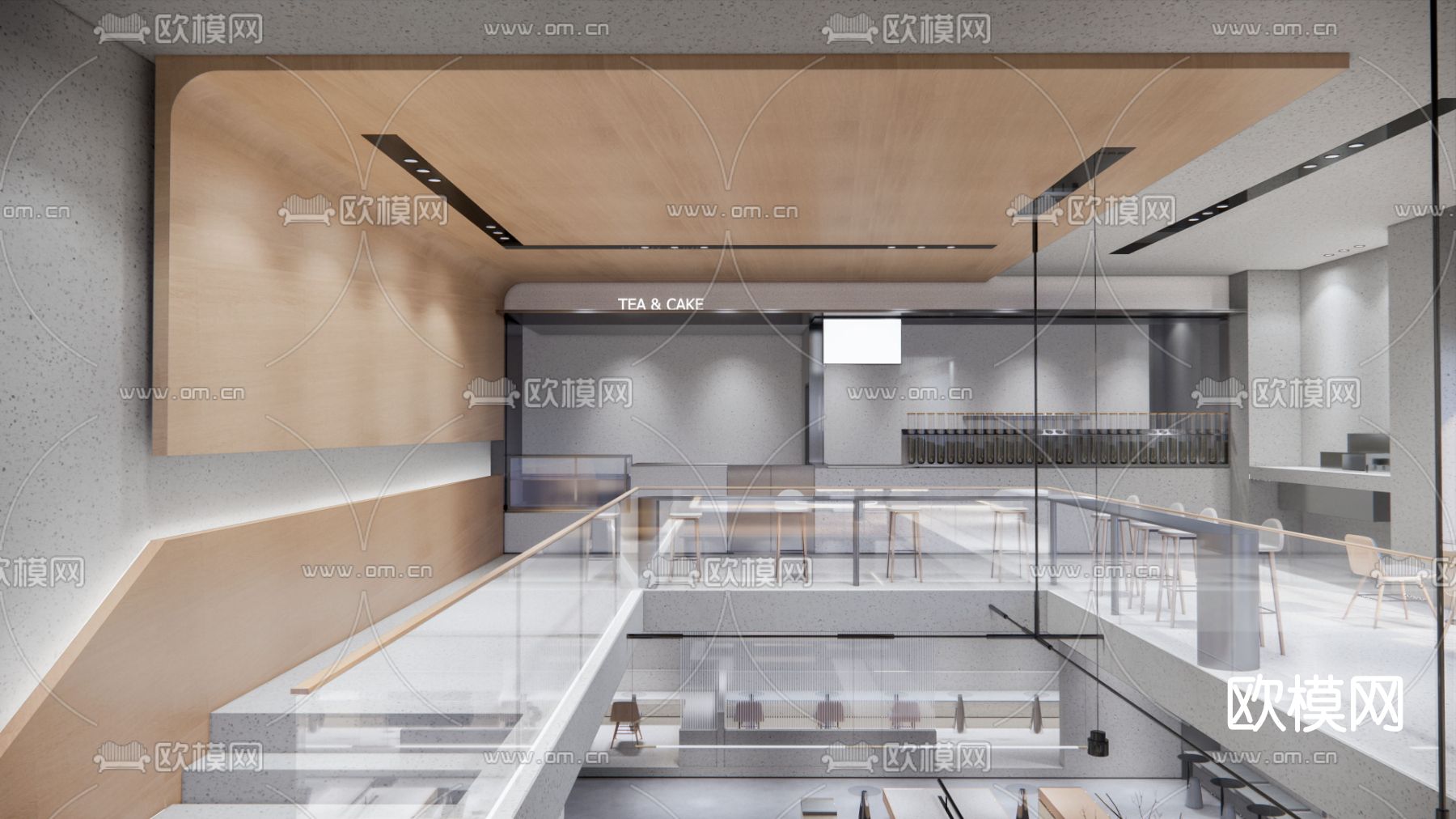 现代奶茶店su模型下载（渲染图3）