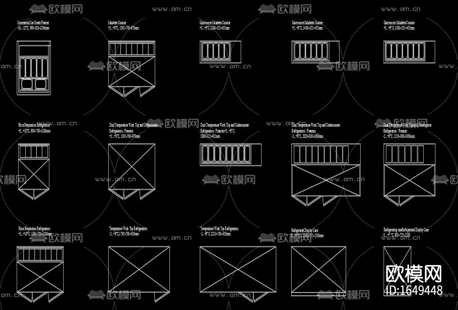 商用制冷设备cad图库下载（渲染图3）