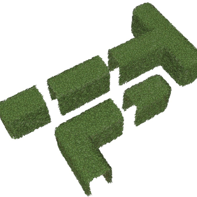  现代灌木绿篱墙su模型 