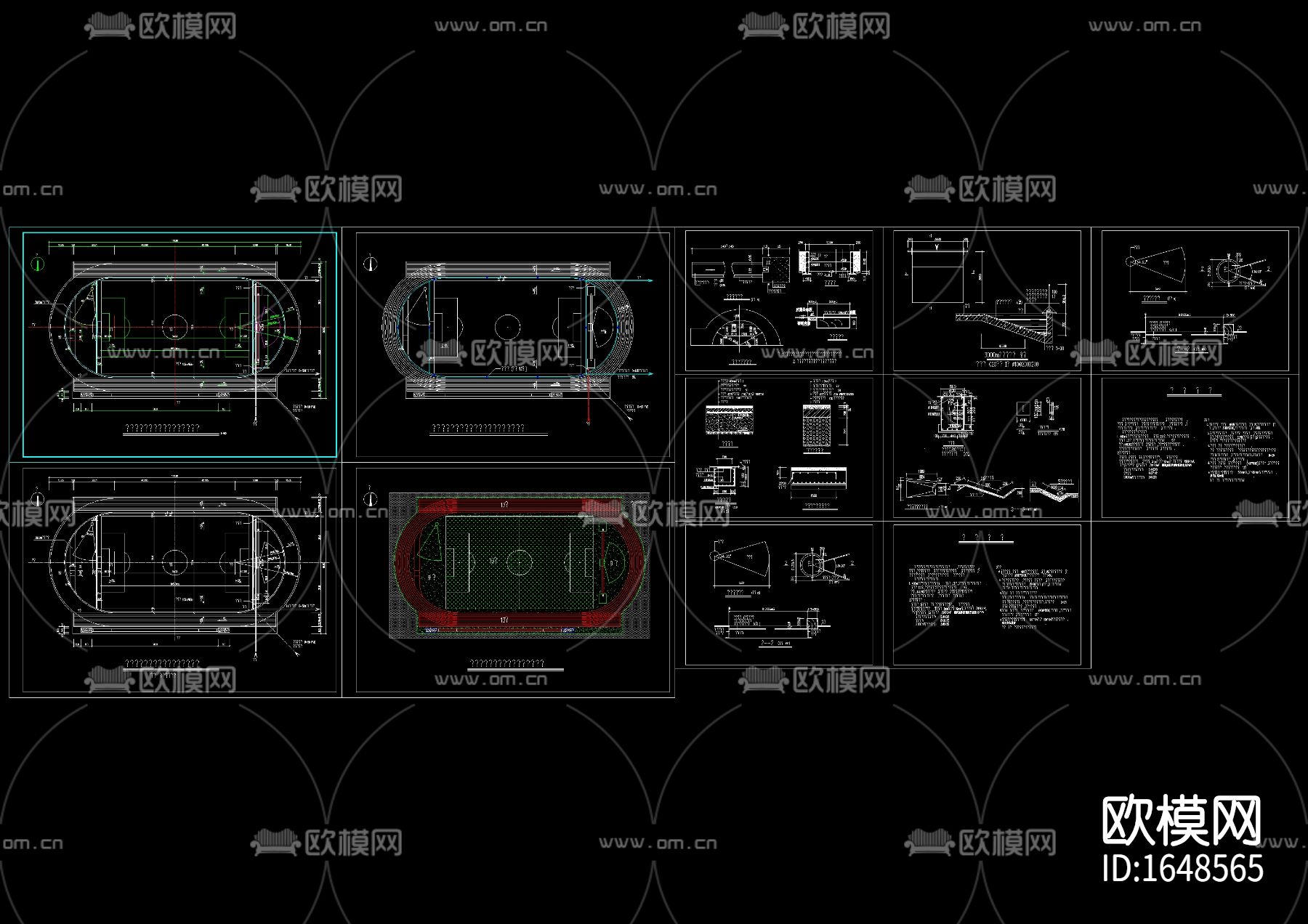 学校操场cad施工图下载
