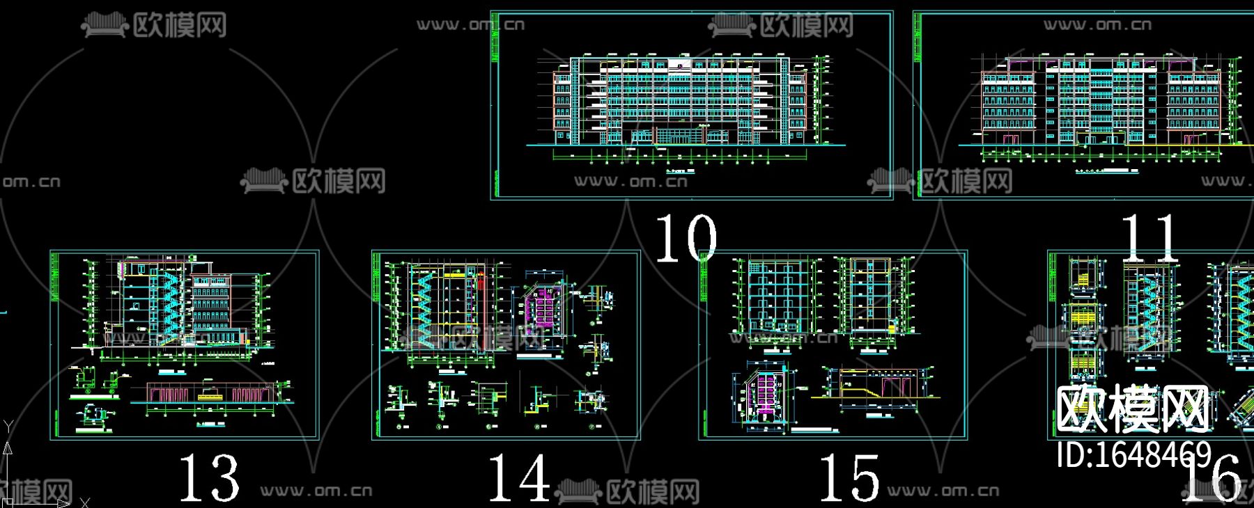 学校教学楼cad施工图下载（渲染图1）
