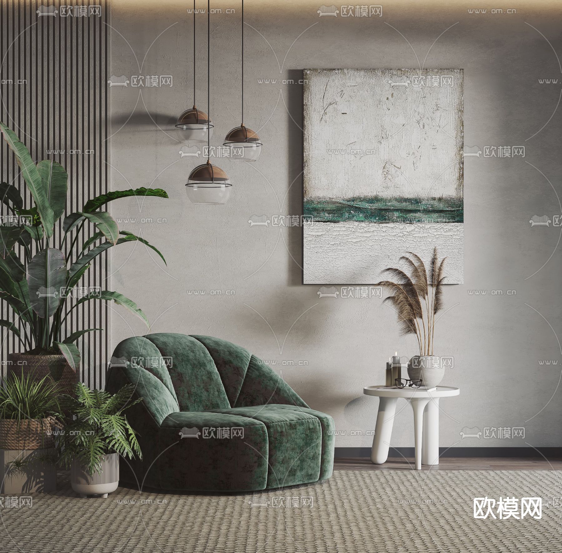 侘寂布艺懒人沙发3d模型下载