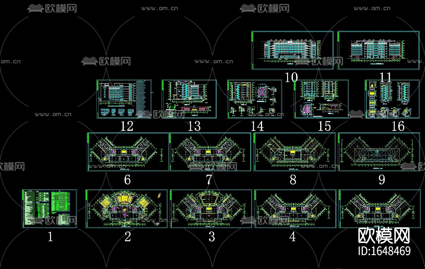 学校教学楼cad施工图下载（渲染图2）