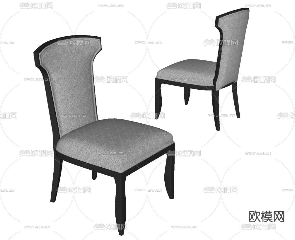 现代布艺休闲椅su模型下载（渲染图2）