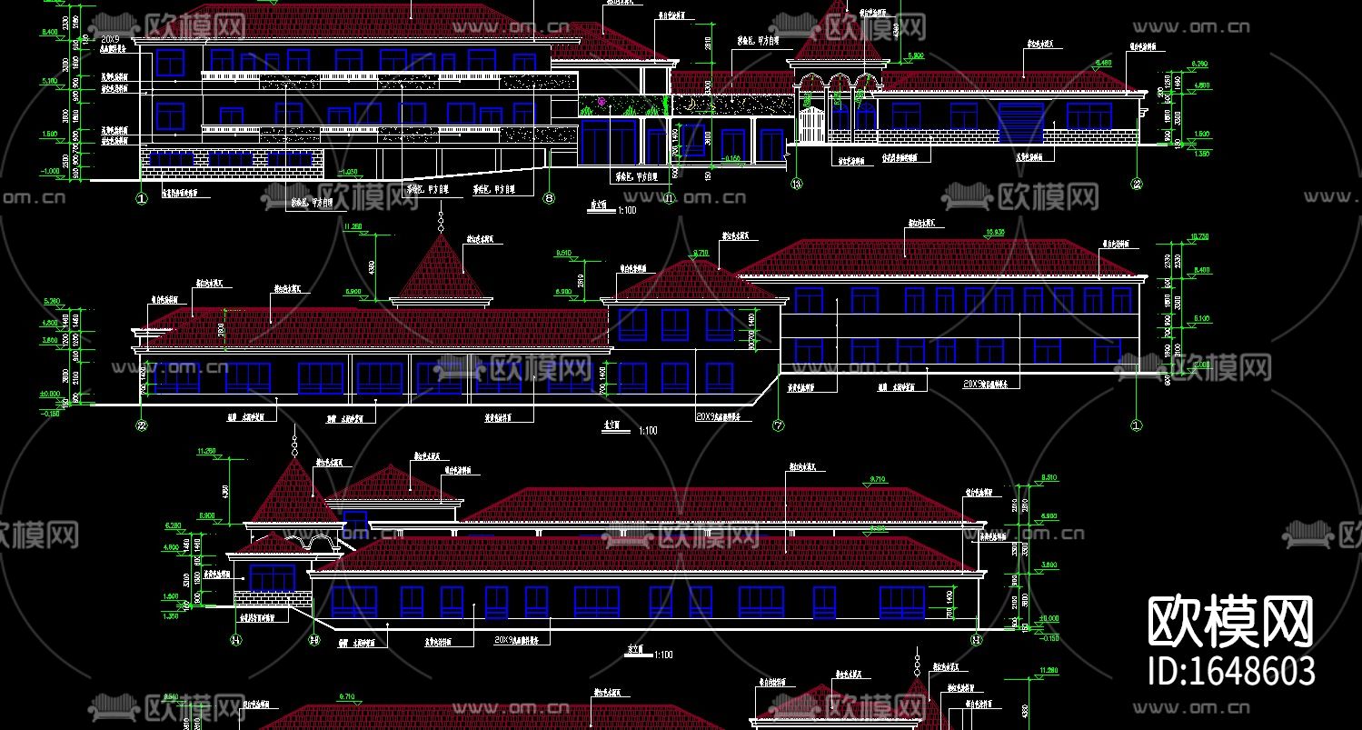 幼儿园cad建筑图下载（渲染图1）