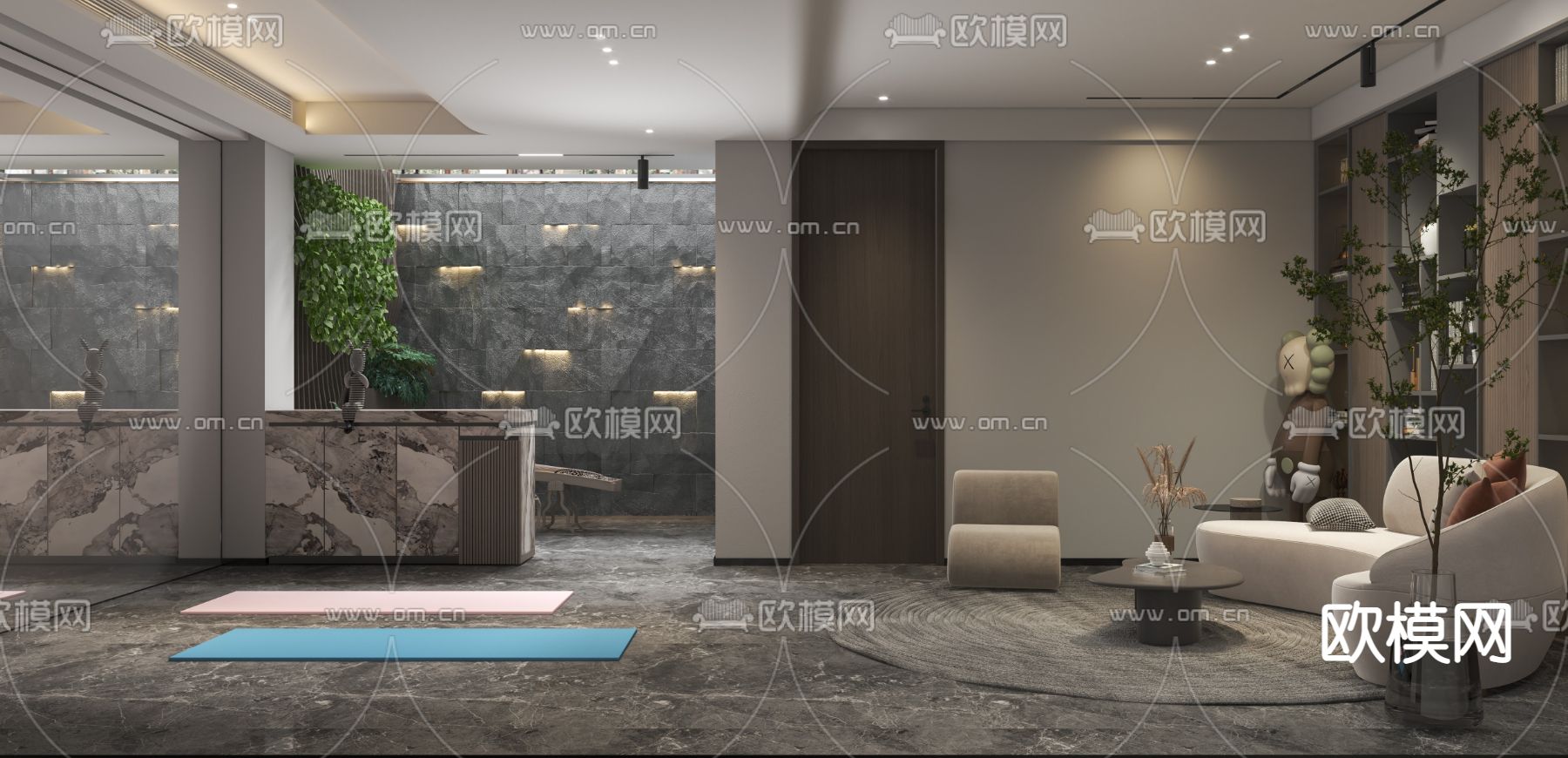 现代地下室休闲区3d模型下载（渲染图4）