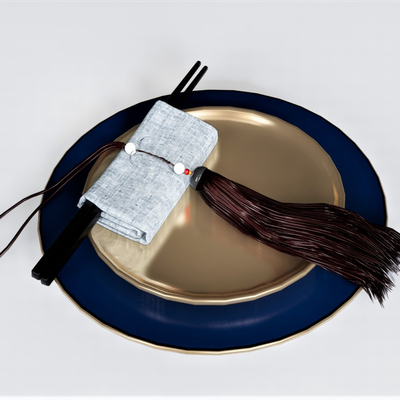  现代盘子筷子餐巾餐具su模型 