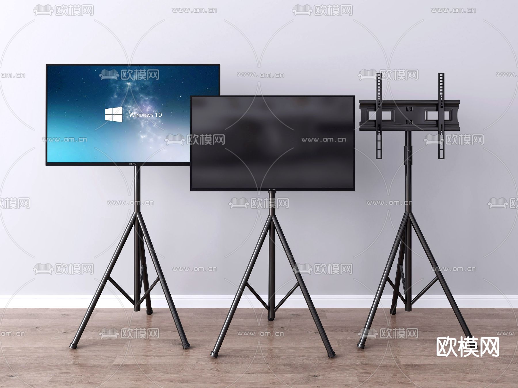 现代电视机支架3d模型下载