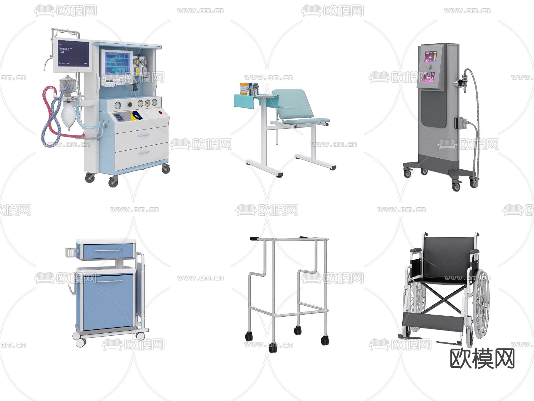 现代轮椅医疗器械3d模型下载