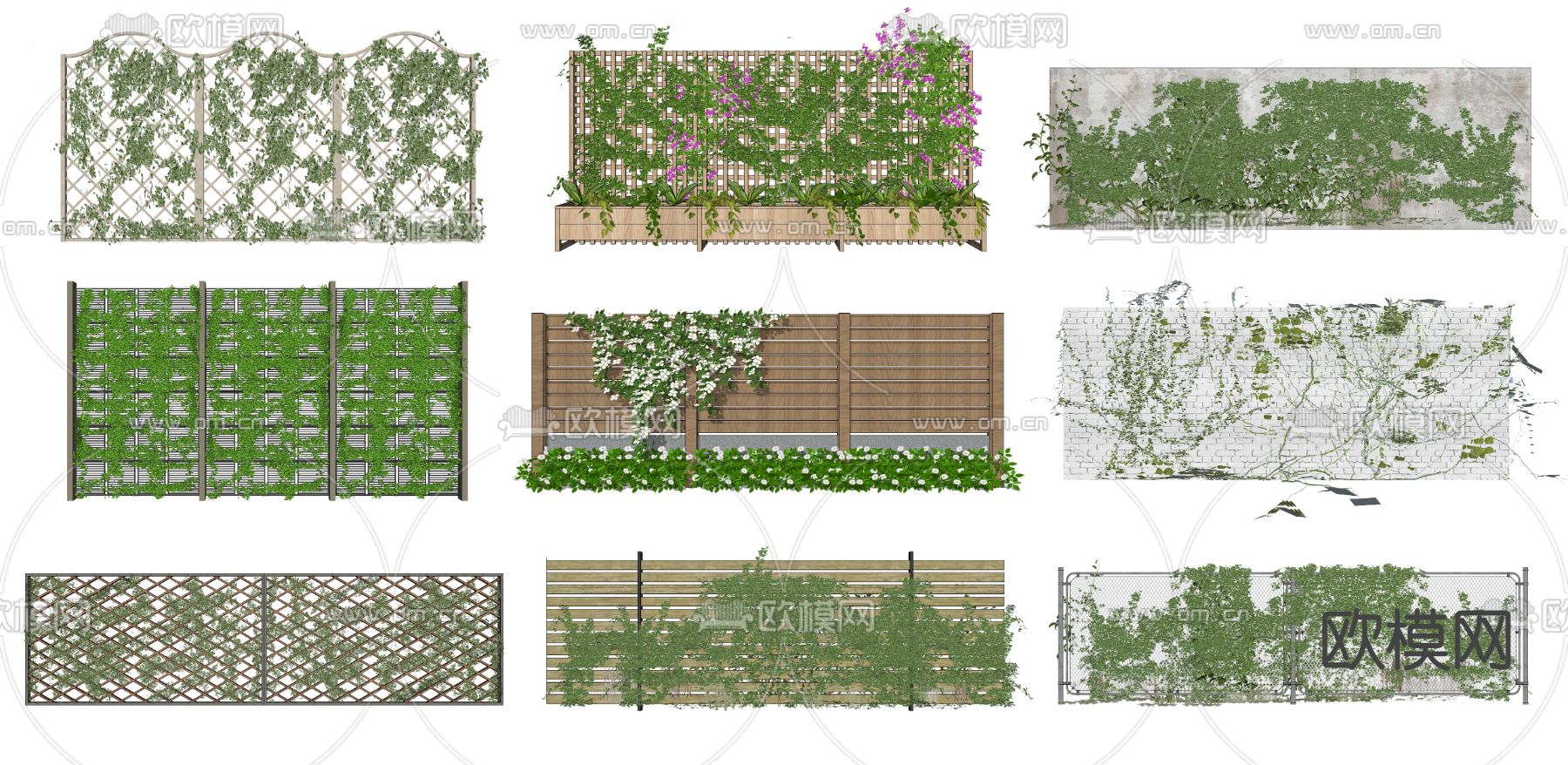 现代栅栏庭院su模型下载