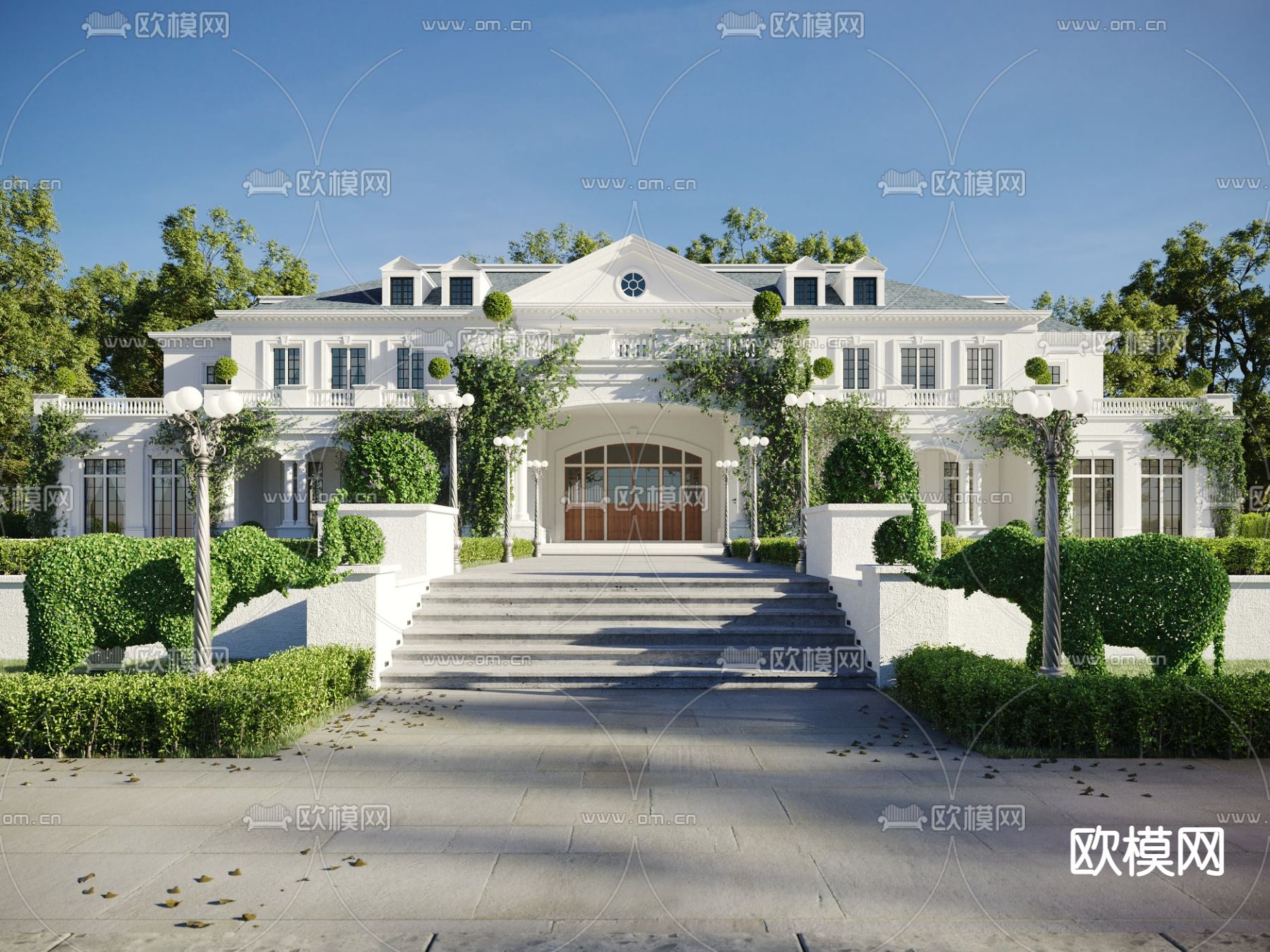 欧式别墅外观3d模型