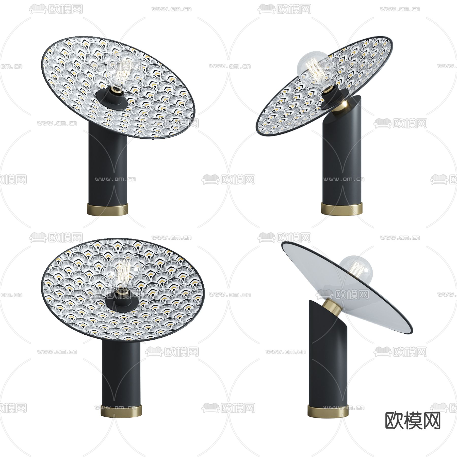 后现代金属台灯3d模型下载