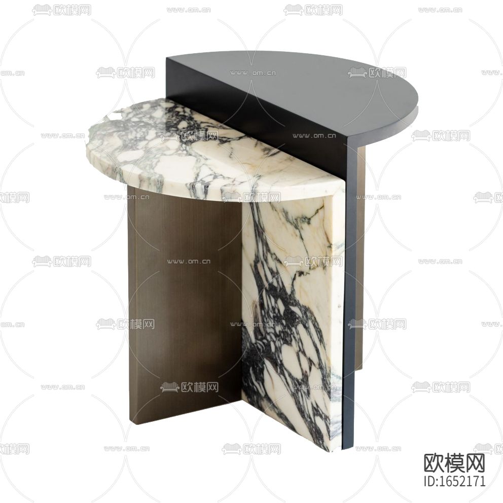 现代轻奢大理石实木艺术边几下载