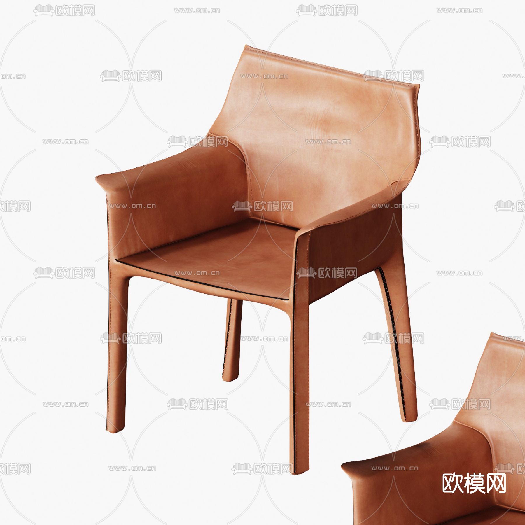 现代皮革单椅3d模型