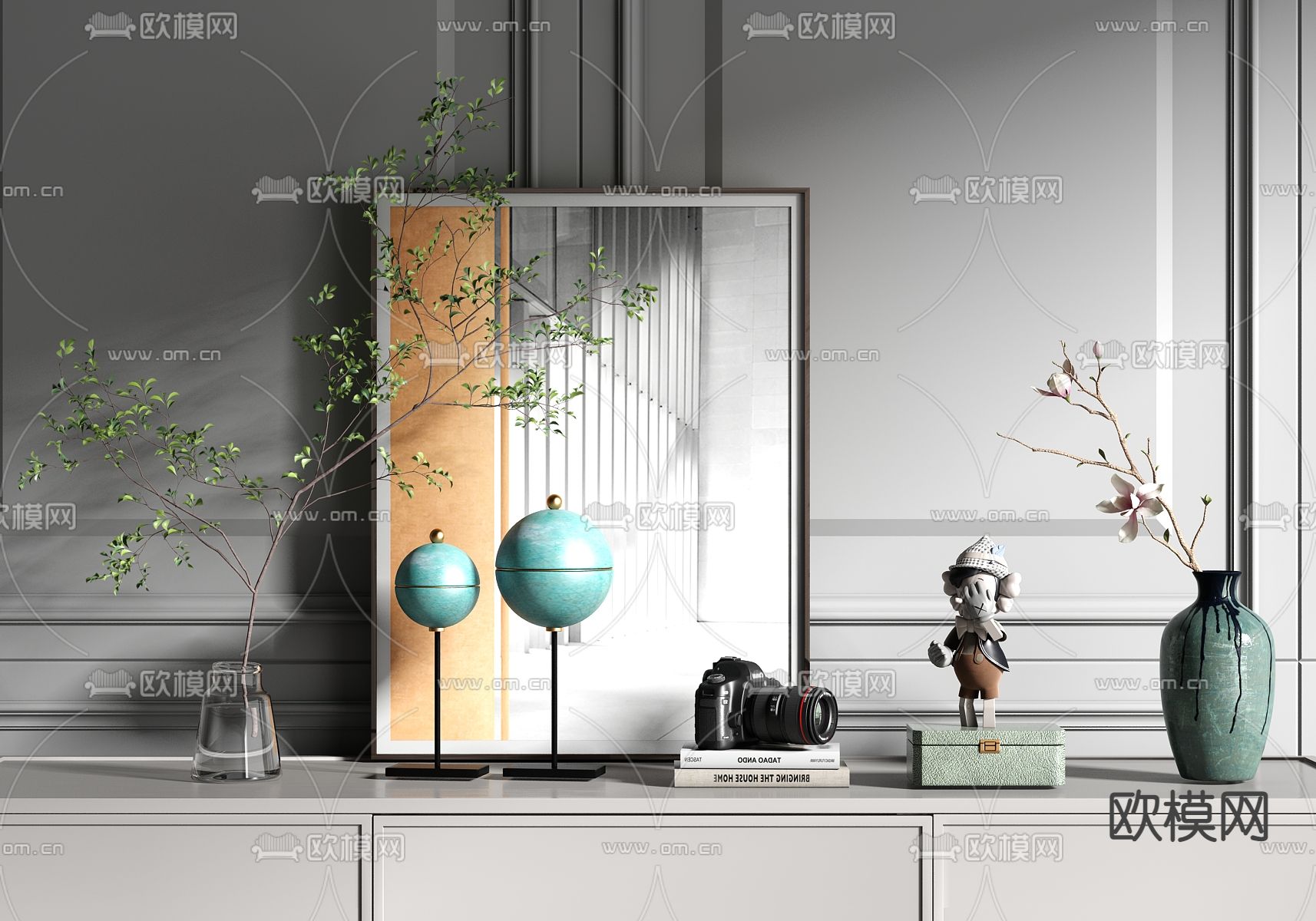 现代轻奢饰品摆件su模型下载（渲染图1）