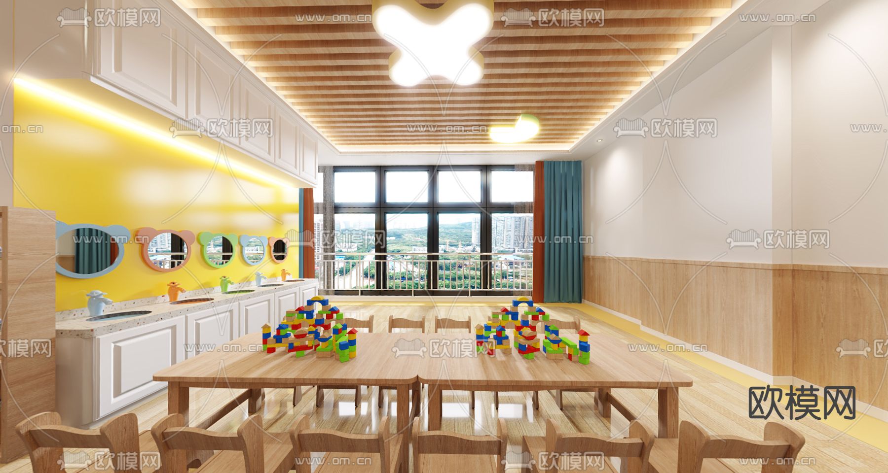 现代幼儿园教室vr全景3d模型