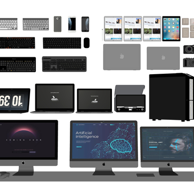  现代电脑显示屏su模型 