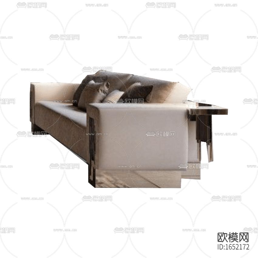 现代轻奢不锈钢皮革三人沙发下载