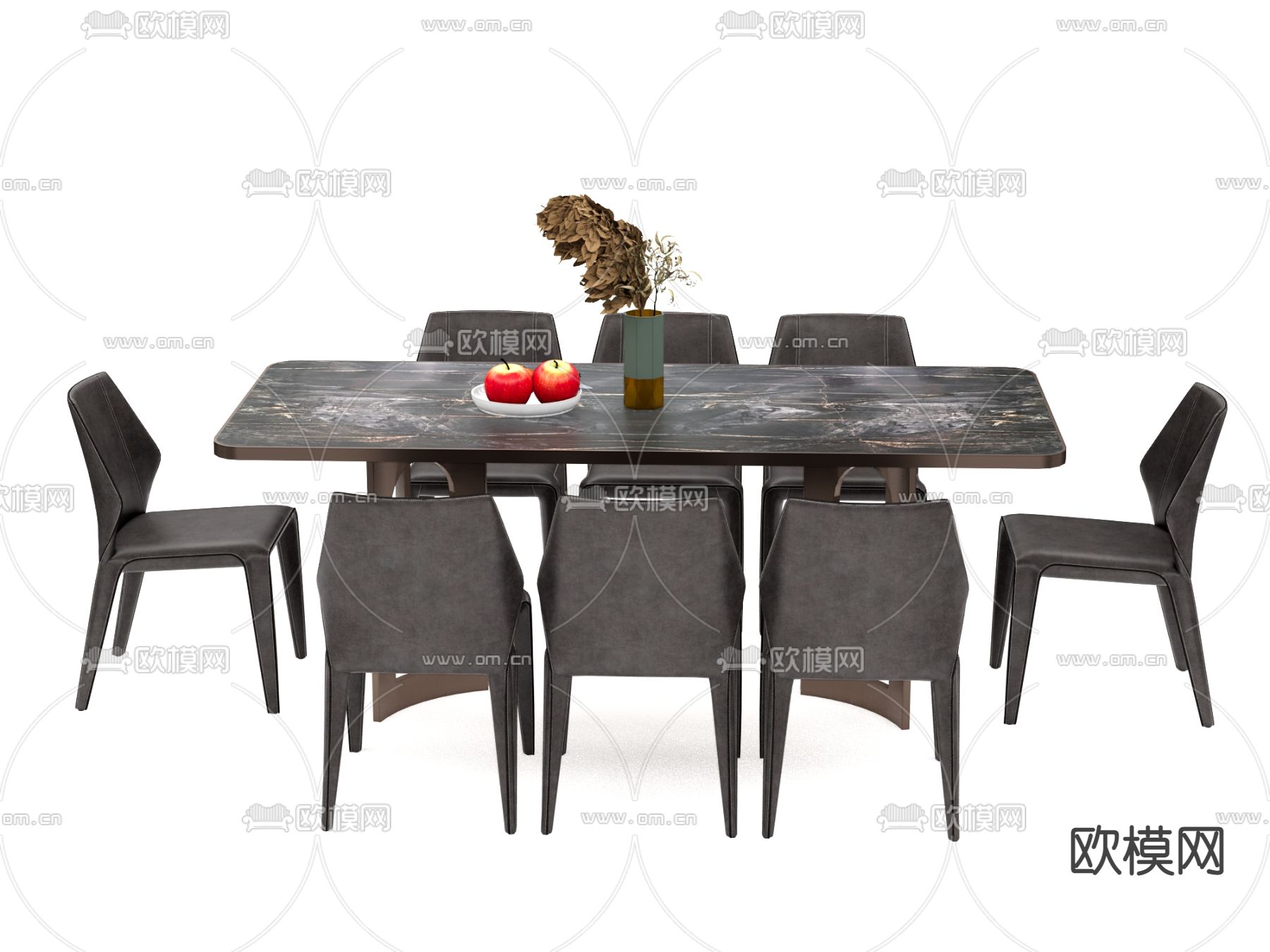 现代轻奢餐桌椅su模型下载（渲染图3）