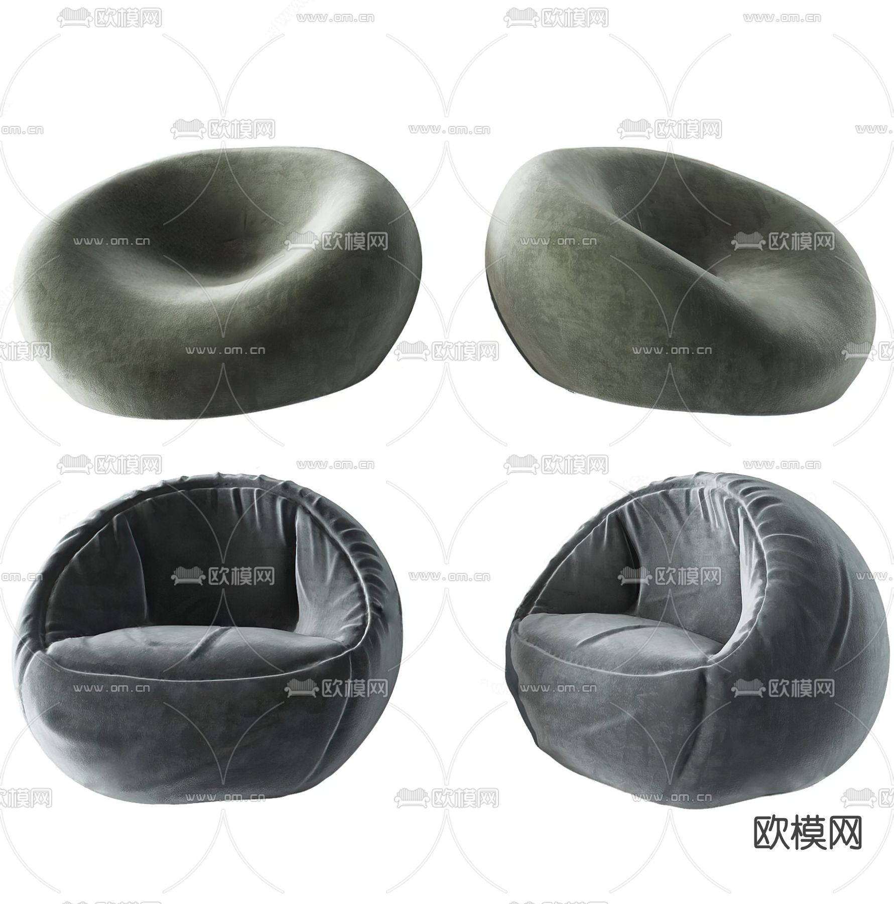 现代布艺懒人沙发3d模型