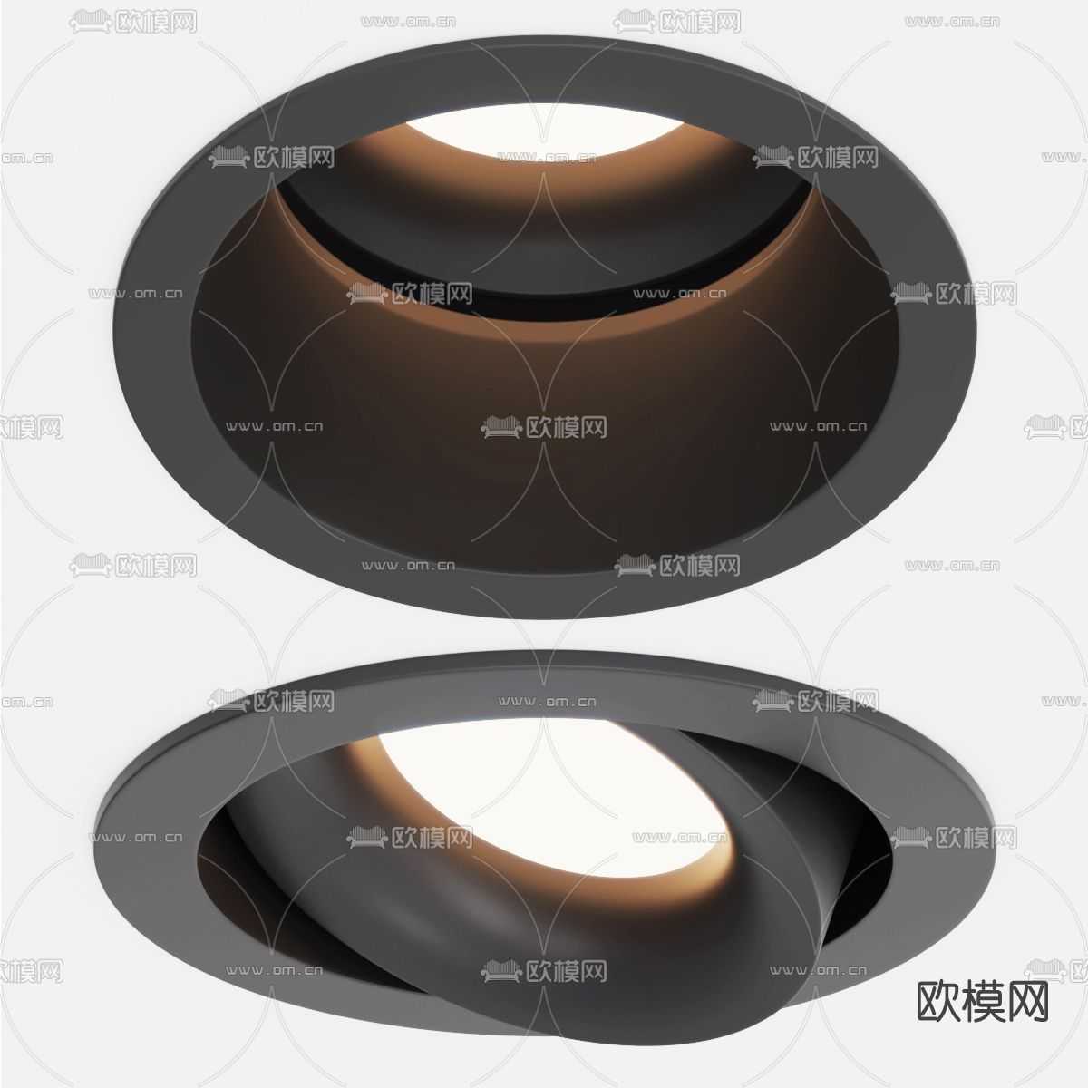 现代筒灯射灯3d模型下载（渲染图2）