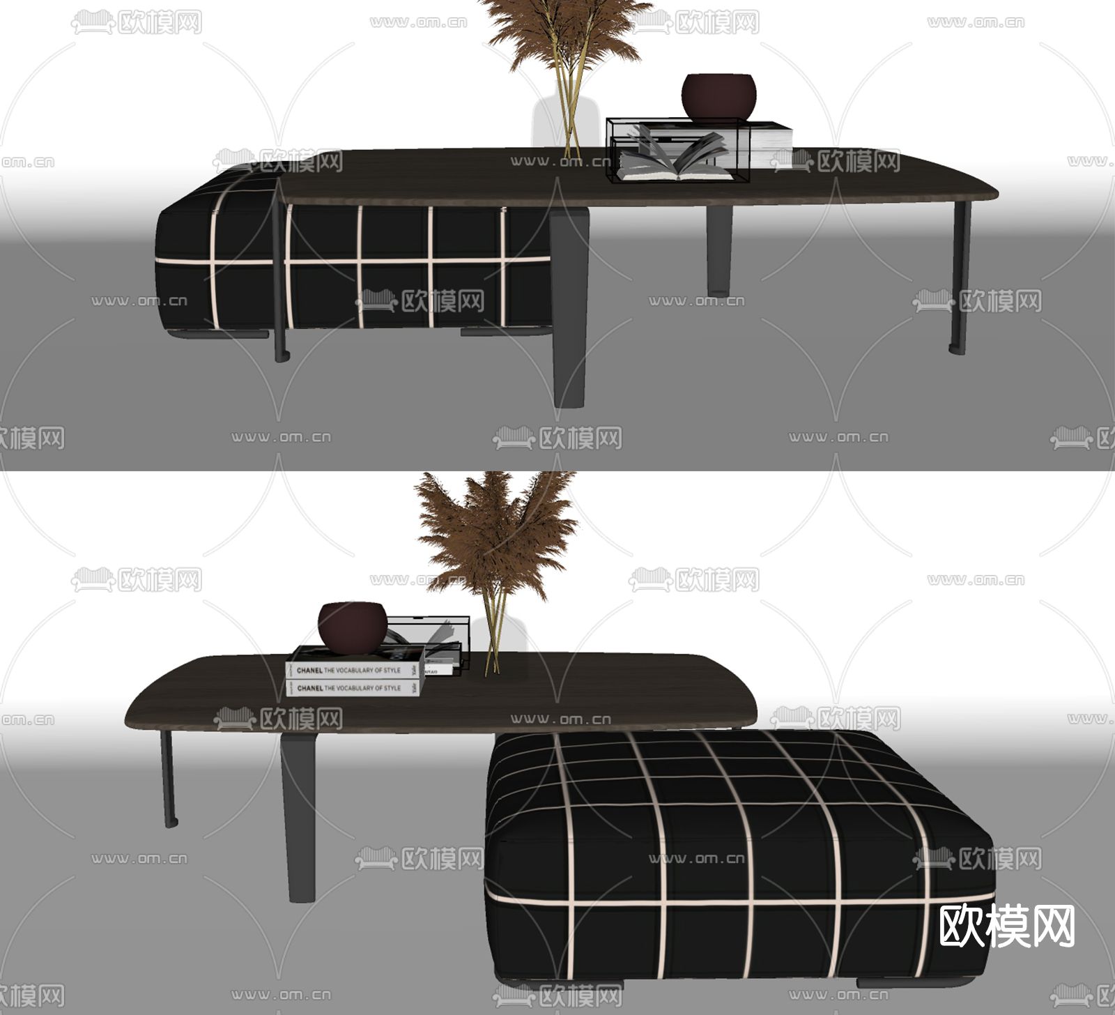 现代简约茶几su模型下载（渲染图2）