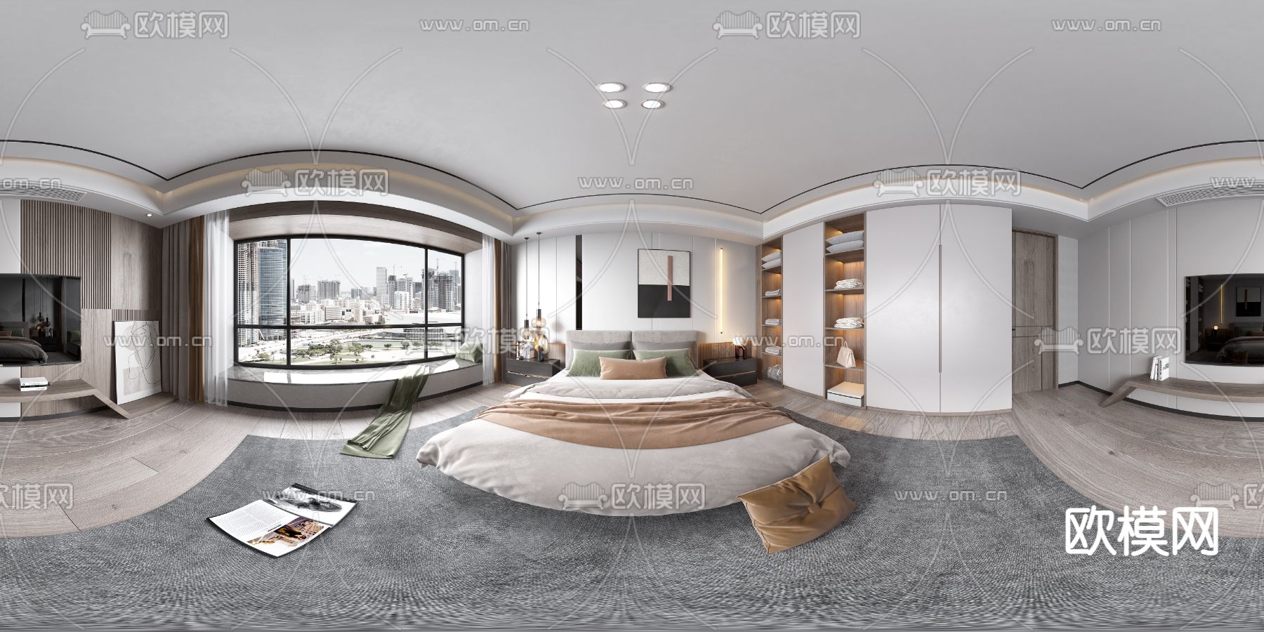 现代卧室vr全景3d模型下载_ID11118307_3dmax免费模型-欧模网