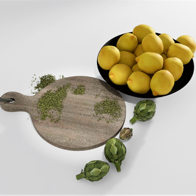  现代水果柠檬su模型 