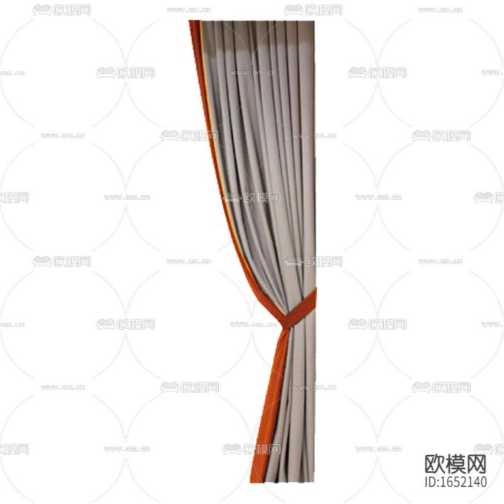 现代简约灰橙色布艺遮光窗帘下载