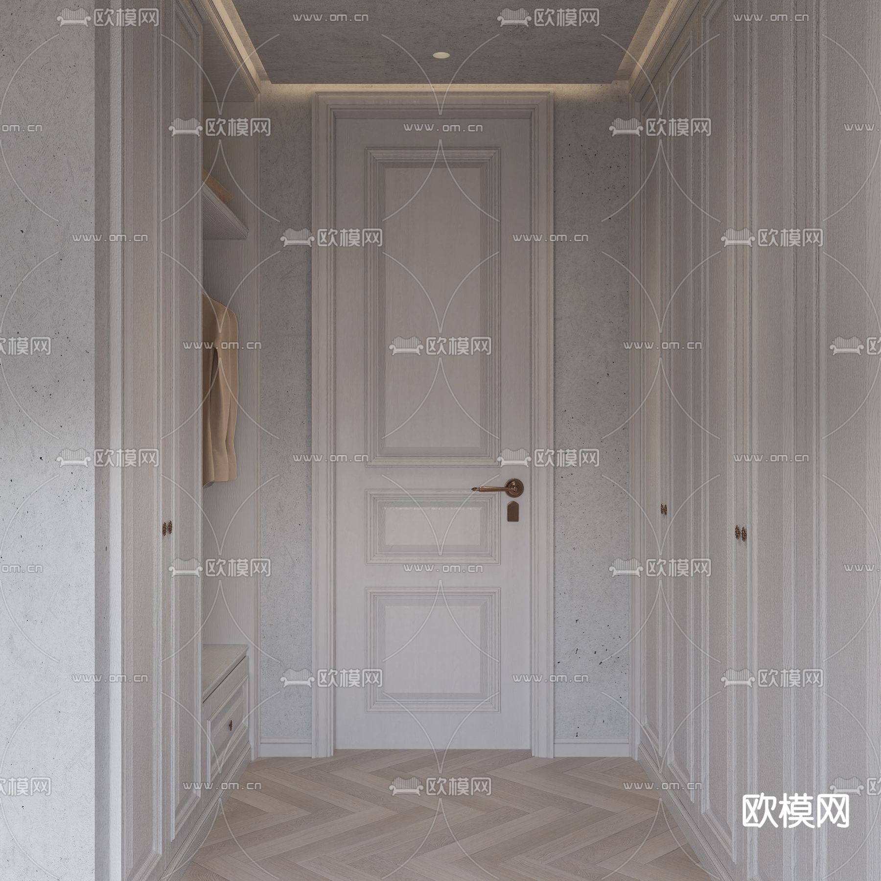 新古典卧室主人房3d模型下载（渲染图2）