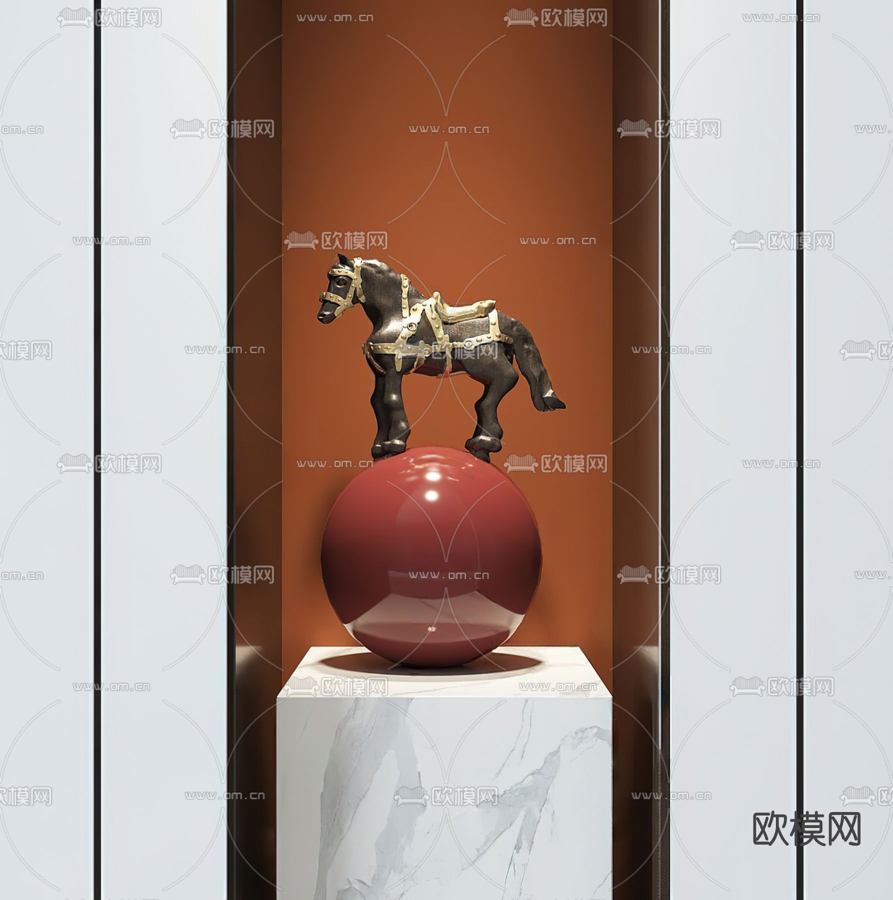 现代马雕塑3d模型