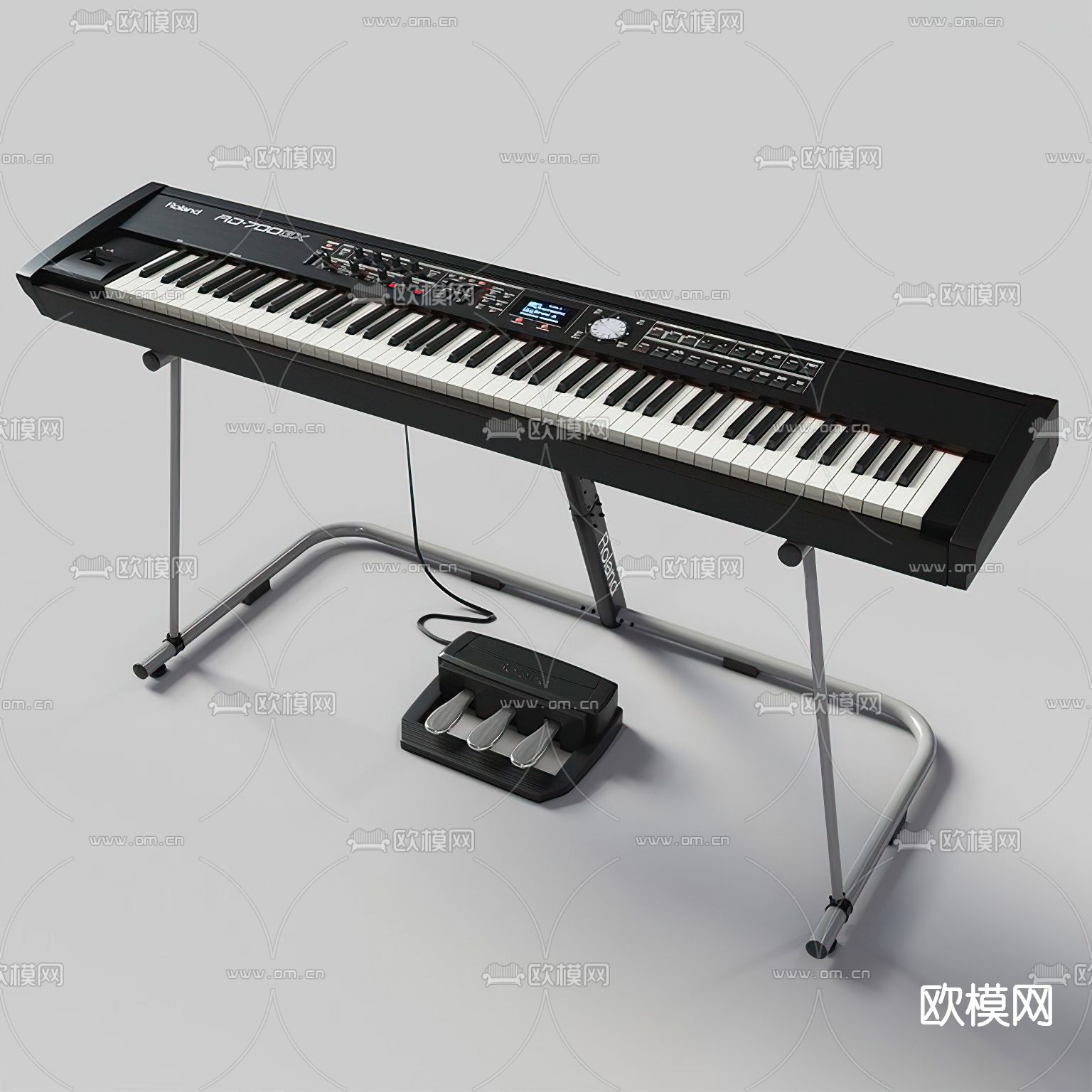 现代雅马哈电子钢琴3d模型