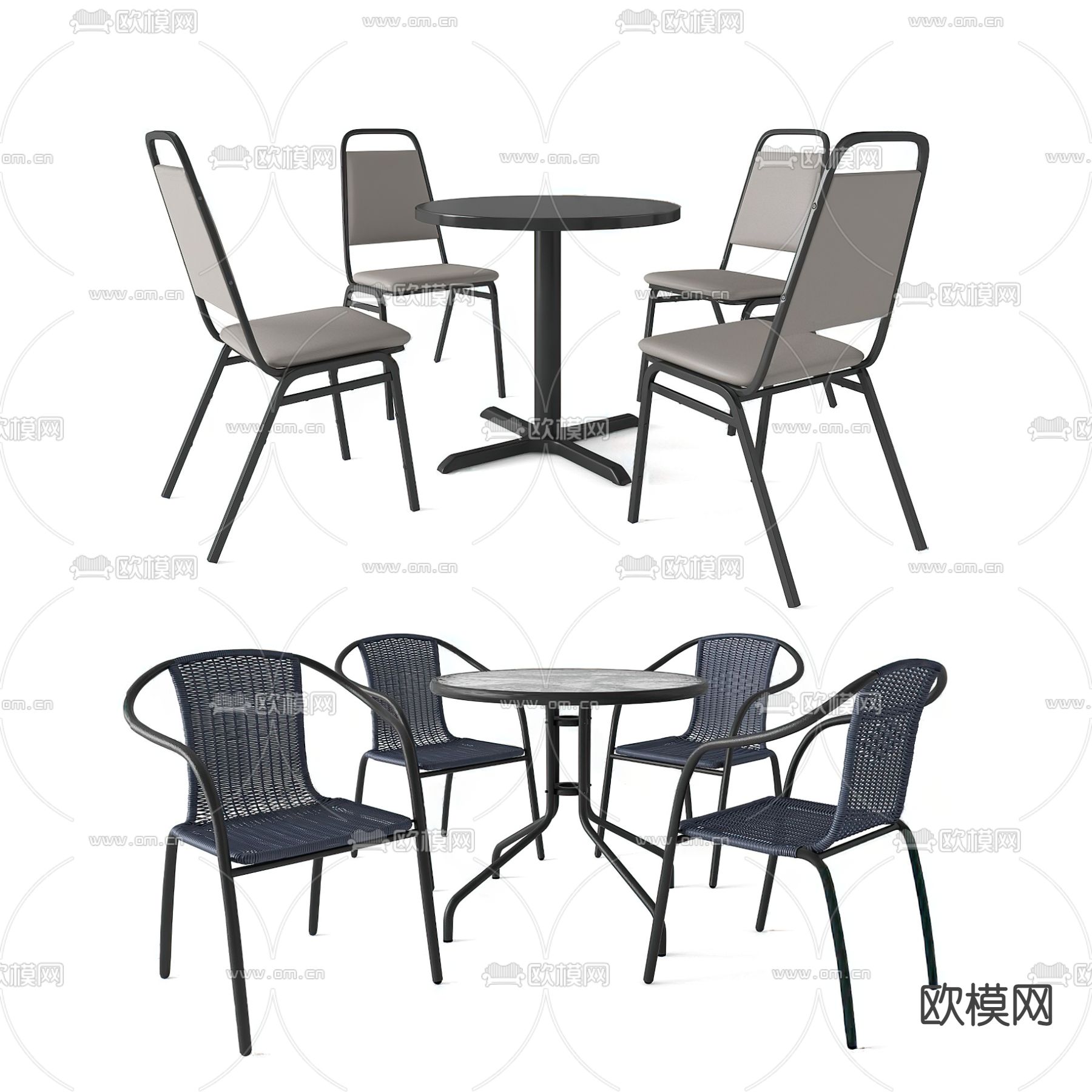 现代户外休闲桌椅3d模型