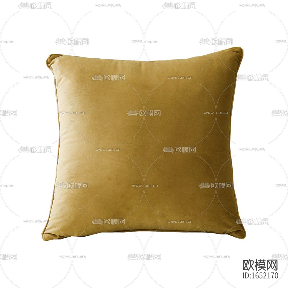 现代简约黄色绒面布艺抱枕下载