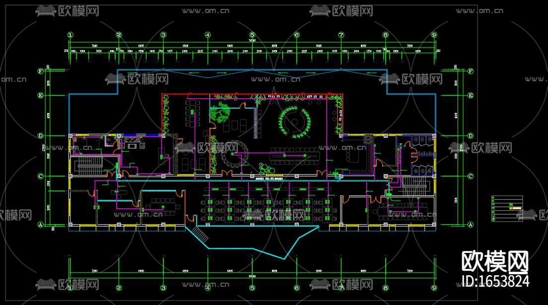 办公室电气平面图下载（渲染图4）