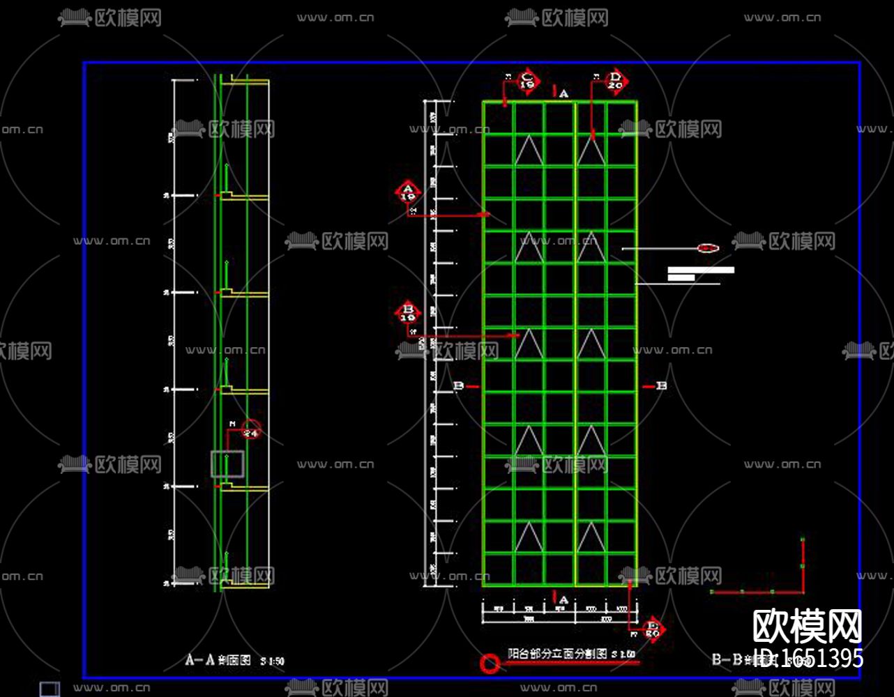 阳台幕墙节点下载（渲染图6）