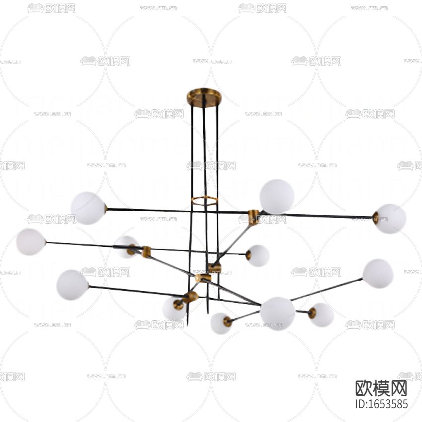 北欧简约金属玻璃吊灯下载