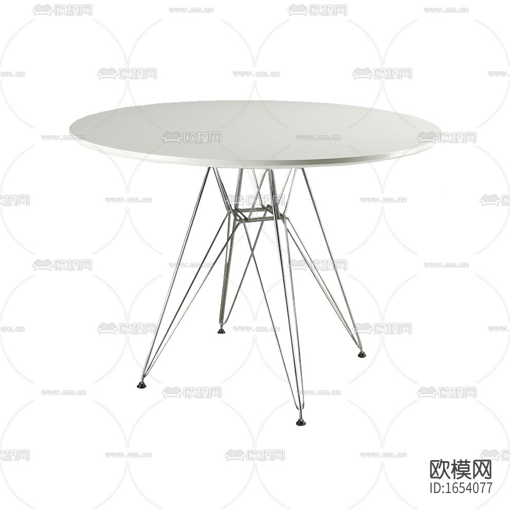 现代极简不锈钢实木圆形餐桌