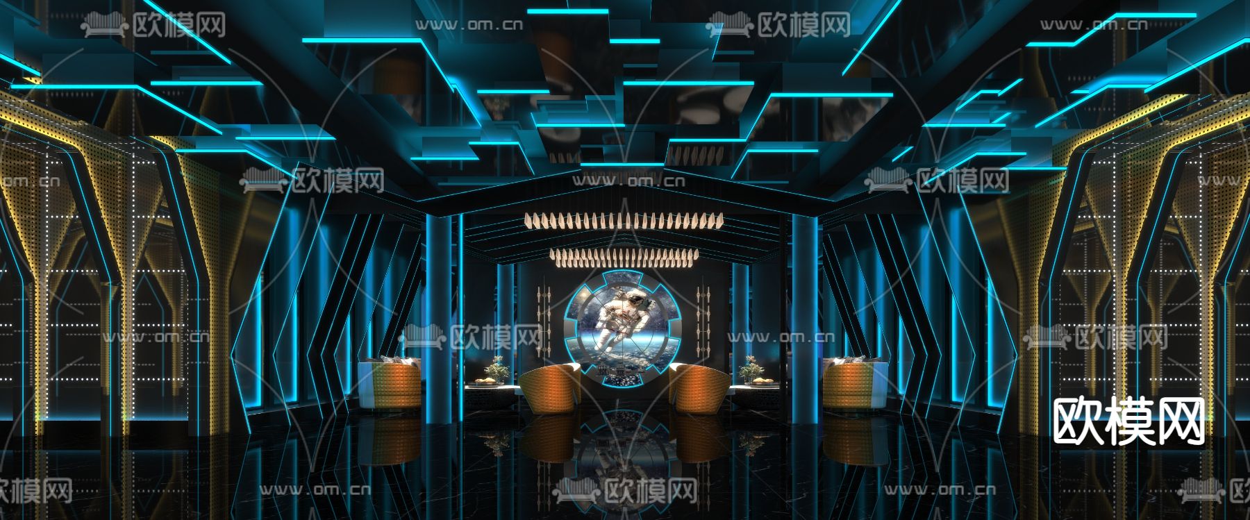 后现代KTV大厅3d模型下载