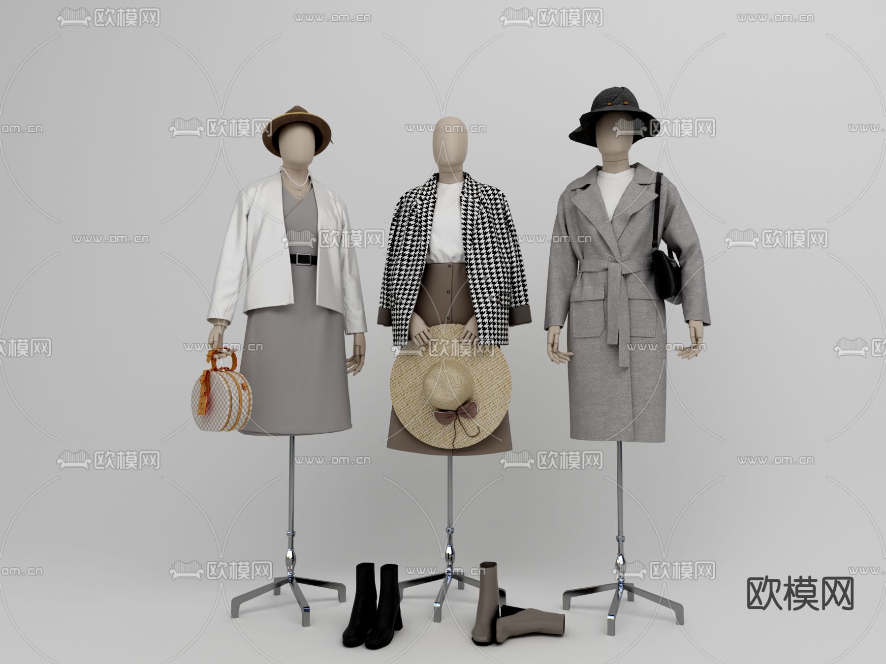 现代服装模特3d模型